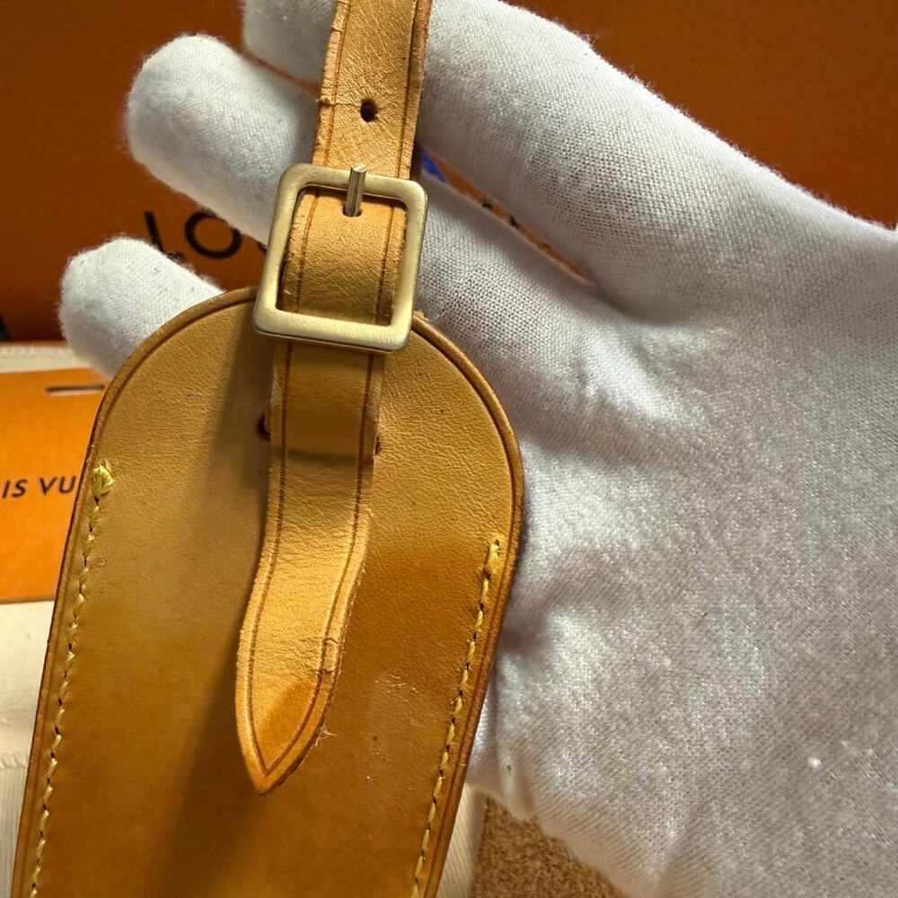 Louis Vuitton Vachetta Leather Luggage Tag and Poignet Authentic NO BOX - Picture 7 of 11